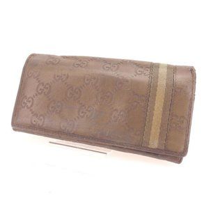 Auth Gucci Wallet Purse Long Wallet Guccissima Green Woman